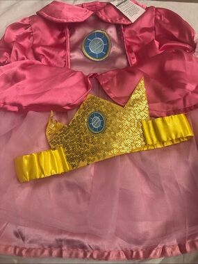 Pink Princess Tulle Dress with Gold Sequin Crown - Kids Costume